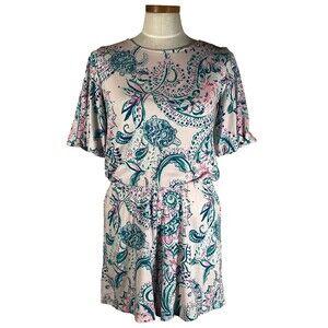 Lilly Pulitzer Britton romper Pink Tropics Tint Tangerine Dream SMALL EUC
